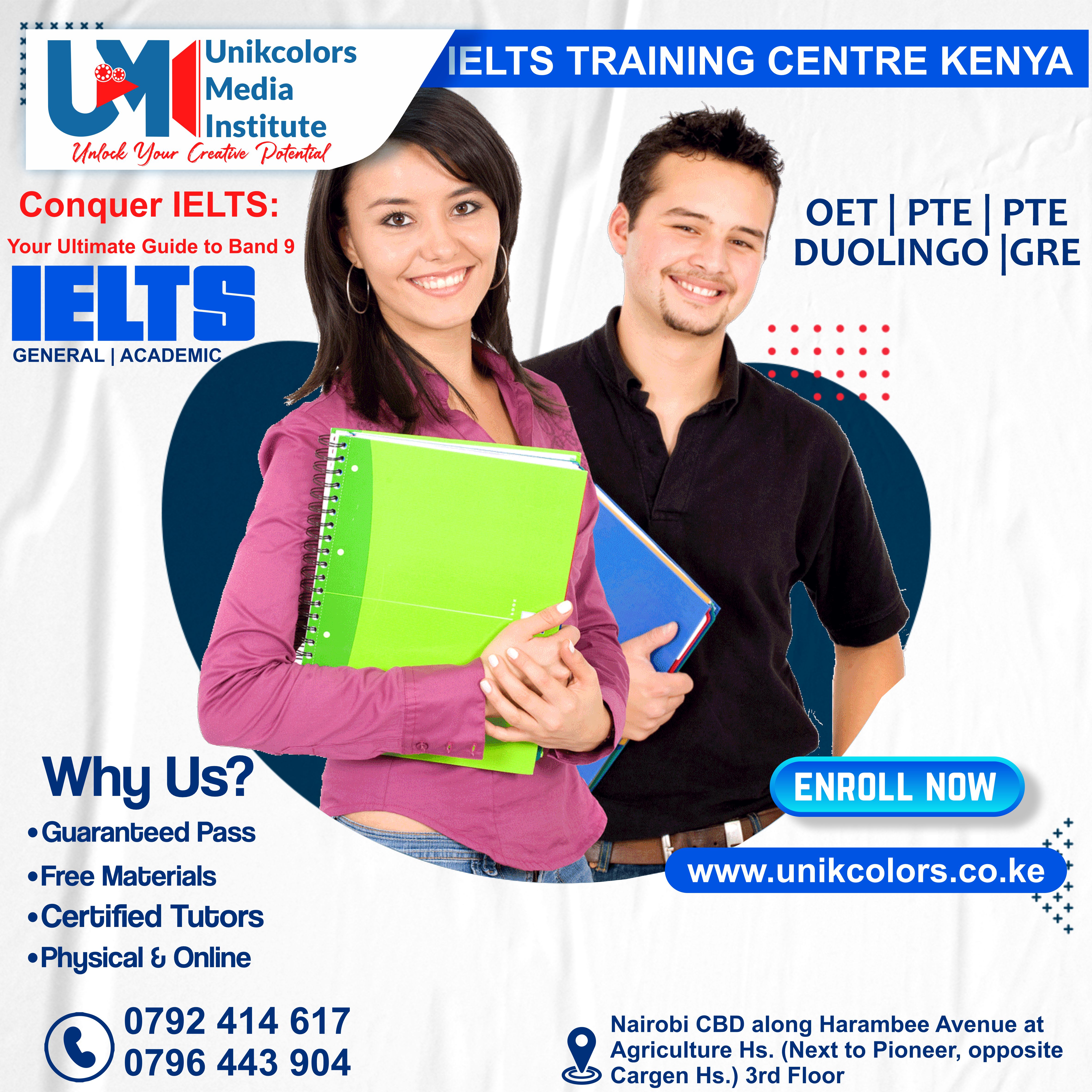 IELTS TRAINING CENTRE KENYA - IELTS PREPARATION | OET | TOEFL | PTE | GRE | DUOLINGO